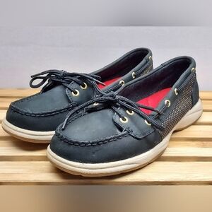 Sperry Womens Black Top SiderSlip On Boat Shoes Size 8.5